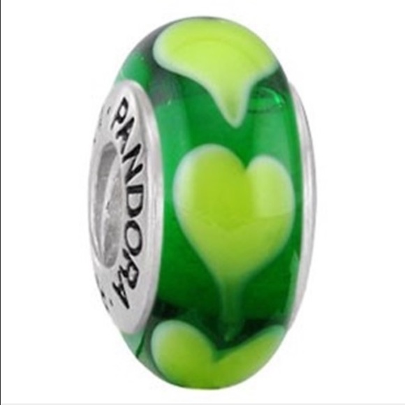 Authentic Pandora GREEN LOVE, LIME HEARTS 790656