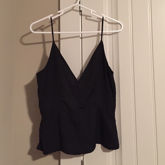 Black tank with low cut back