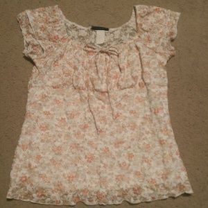 Lace coral flowered shirt