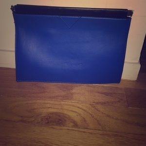 Zara Trafaluc two toned royal blue clutch