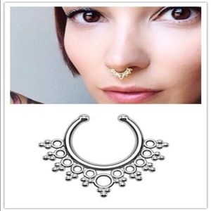 Silver Faux Septum Ring