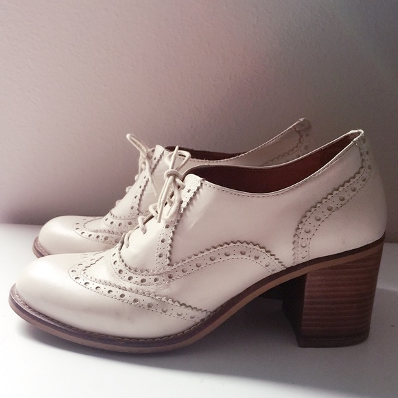 TopShop Oxford Wooden Heel Lace Up Shoes