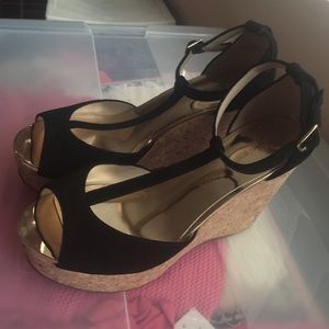 Boston proper black wedge heels 8 1/2M