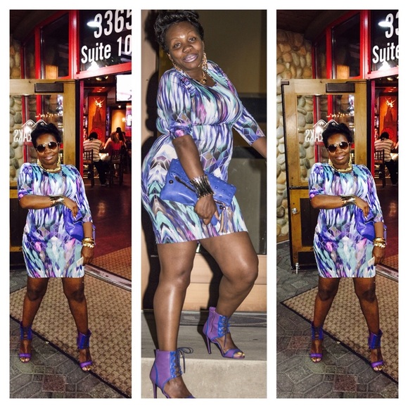 Blue Glam Geometric Dress S/M/L
