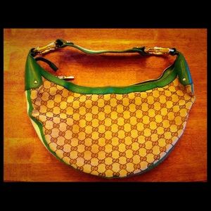 Gucci Signature Fabric Hobo Shoulder Bag