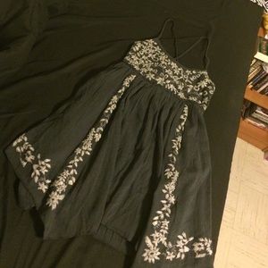 NWT navy floral embroidered mini dress