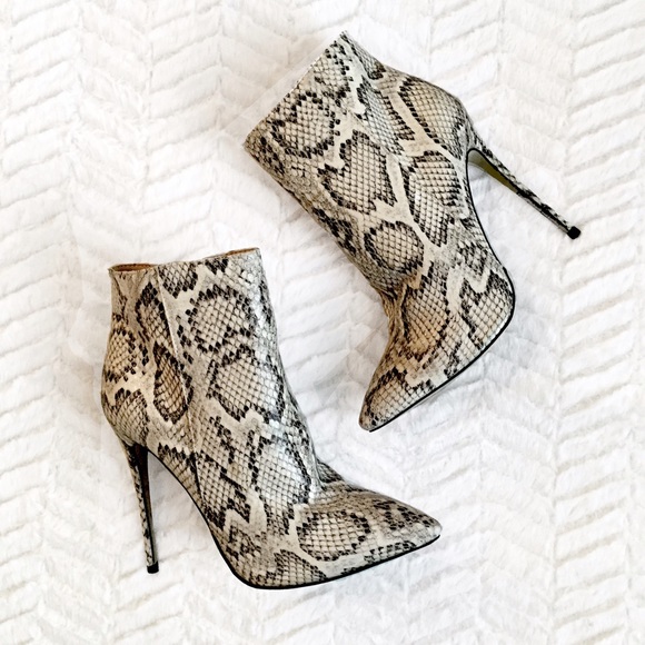 Snake print bootie