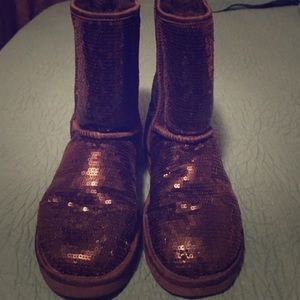 Authentic Black Sequin UGG Boots