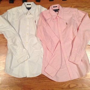 Two Women's Ralph Lauren Polo Button Downs