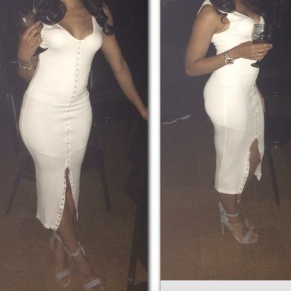 All white sleeveless dress