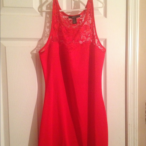 Coral lace bodycon dress