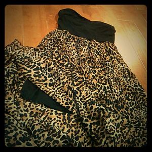 Rue 21 Strapless Cheetah Print Maxi Dress