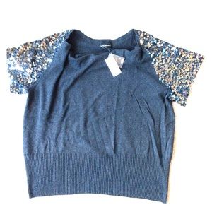 Charcoal Gray Sequin Sweater