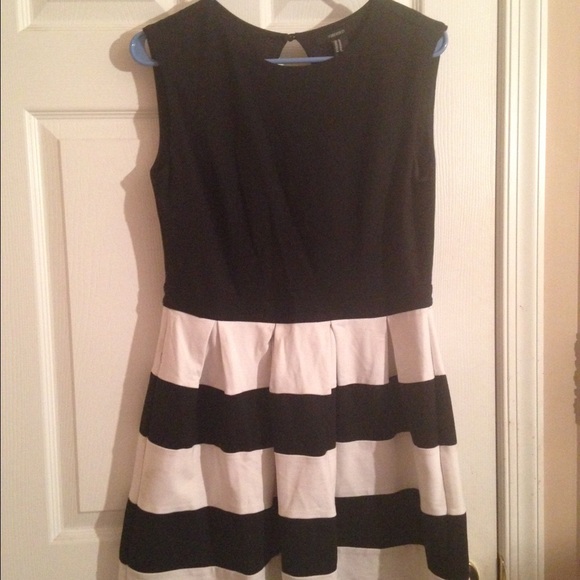 Black and white A line dress