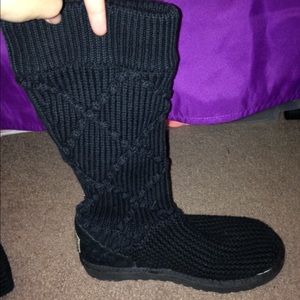 UGG Classic Argyle Knit Boot Black
