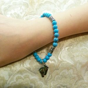 Semi-Precious Stone Foot Print Bracelet