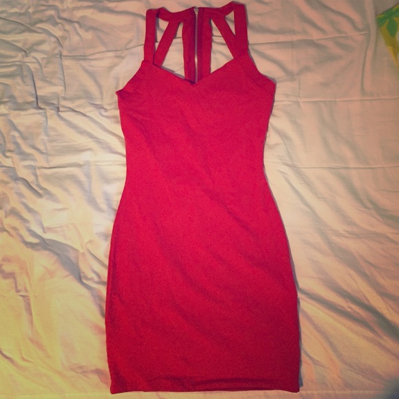 bebe | open strappy back dress