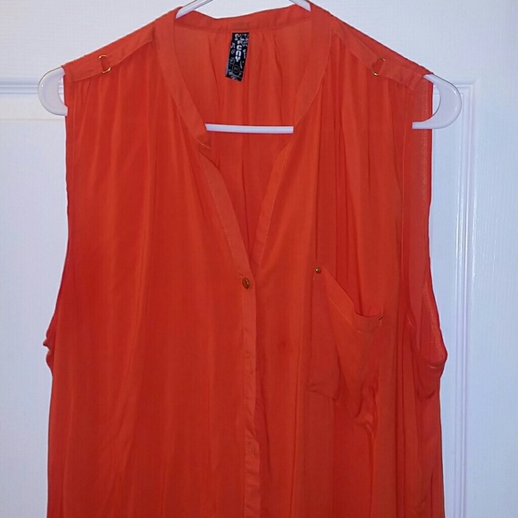 High Low Orange Top - Picture 2 of 3