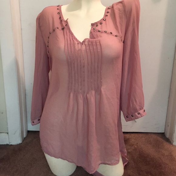 Pink sheer top