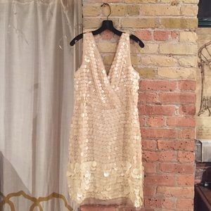 💎 BCBG Pearl-colored Sequin Dress