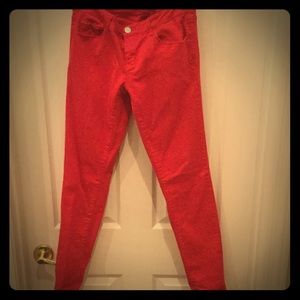 Aeropostale red skinny stretch jeans