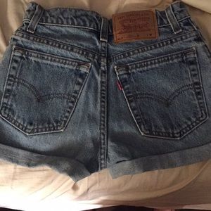 Levi's 512 high waisted denim shorts