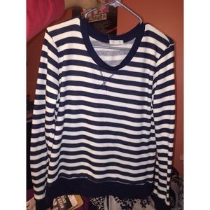 Navy and White Striped Sweater