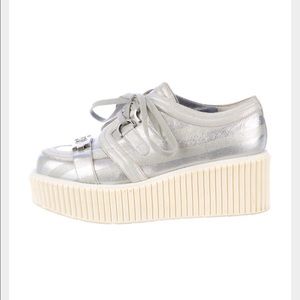 Silver Chanel Platform Creepers sz 41