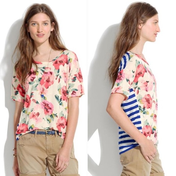 Madewell Floral Stripe Tee