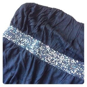 Strapless Top with Sequin Detail