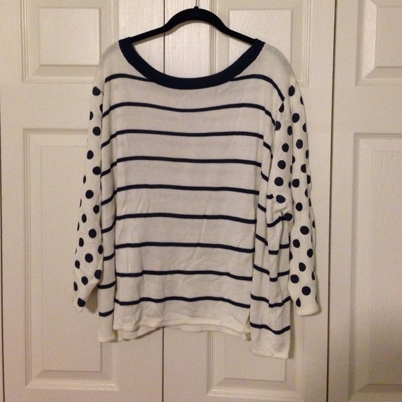 Striped and polka dotted sweater