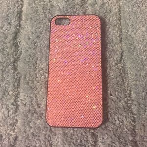 Plastic iPhone 5/5s case pink sparkle
