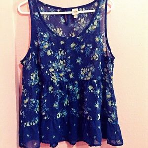 Blue Floral Blouse