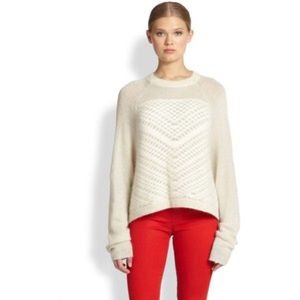 Helmut Lang cream sweater/ Rebecca Taylor dress