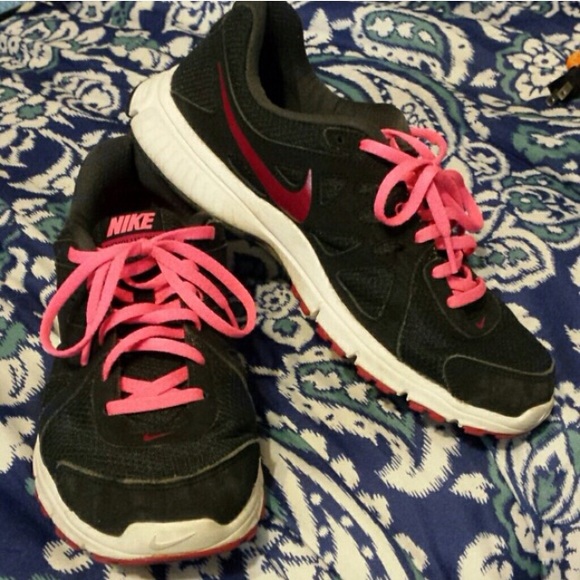 Pink and black nikes