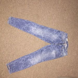 Floral printed jeans