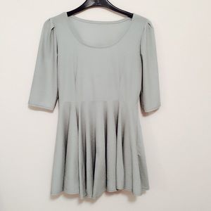 Mint 3/4 Sleeve Skater Dress