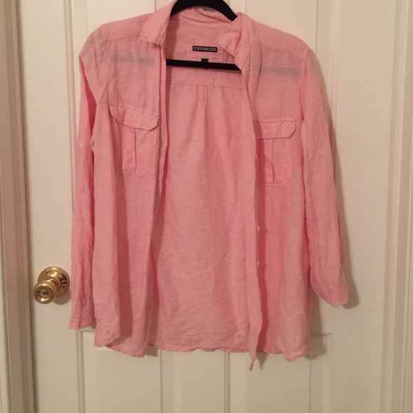 light pink button up
