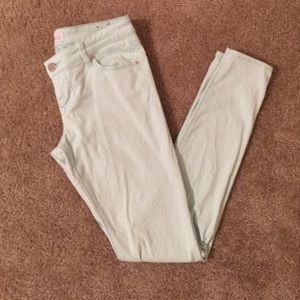 mint green skinny fitting pants