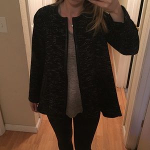 Alice & Olivia Kristy Oversized Coat with Leather