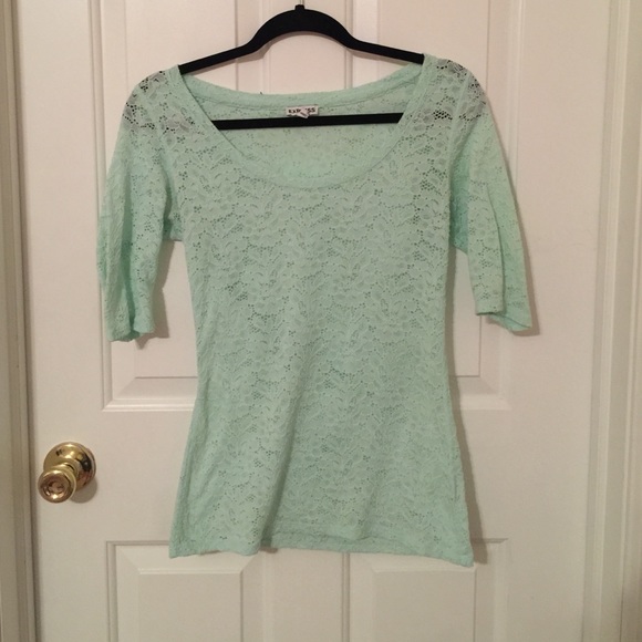 mint green lace top