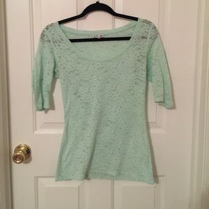 mint green lace top