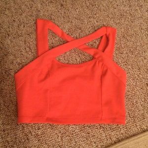 Red orange crop tank top