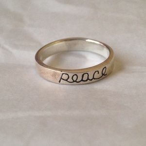 Peace Ring .925 Sterling Silver Size 6
