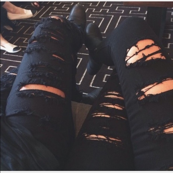 Kendall & Kylie Ripped High Rise Skinny Jeans