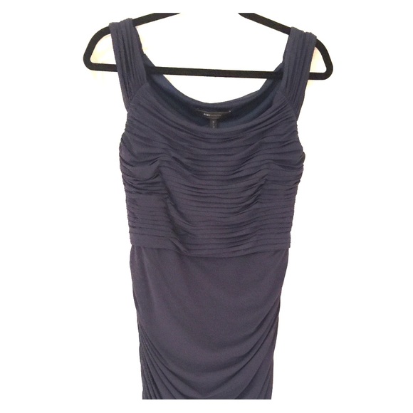 BCBG Max Azria Navy Blue Ruched Jersey Dress