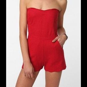 ByCorpus Red Scallop Romper