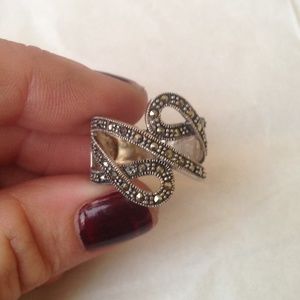 Marcasite .925 Sterling Silver a Ring Size 8