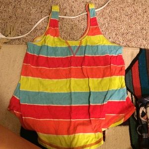 Urban outfitters stripped top orange red blue