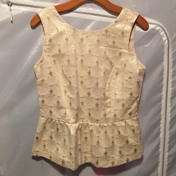 H&M | gold metallic peplum top